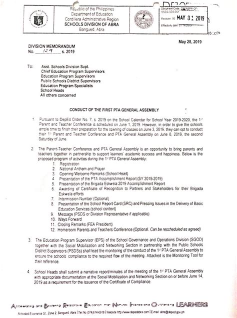 Latest Division Memo .